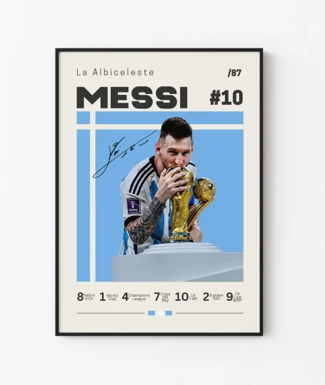 Discover Lionel Messi Argentina World Cup 2024 Autographed Art Poster Prints. Great Gift!