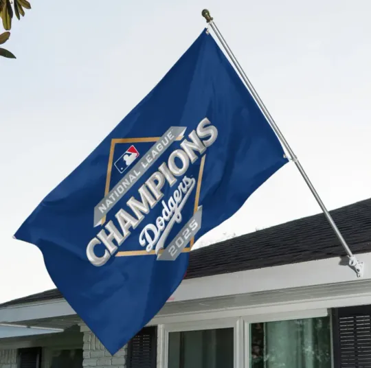 Los Angeles Dodgers 2025 National League Champions 3D House Flag