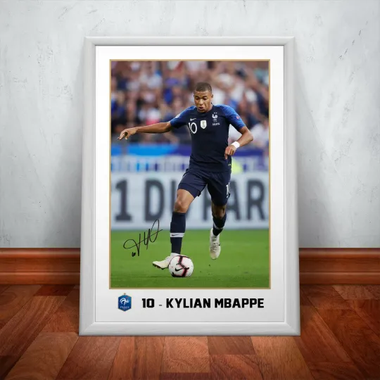Kylia Mbappe - France Autographed Art Poster Prints. Great Gift