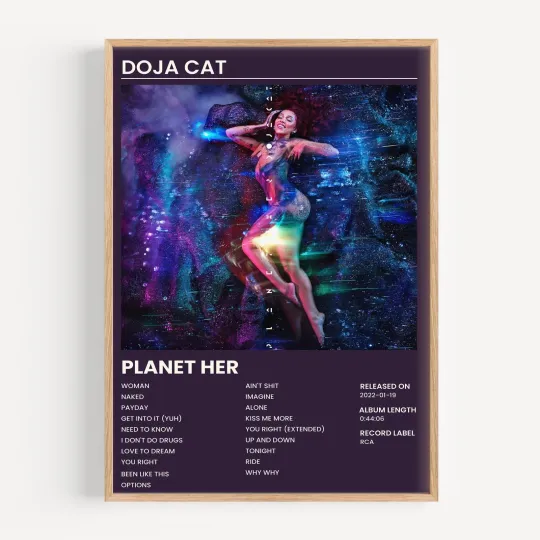 Discover Doja Cat - Planet Her  Music Album Cover Music Poster. Great gift!