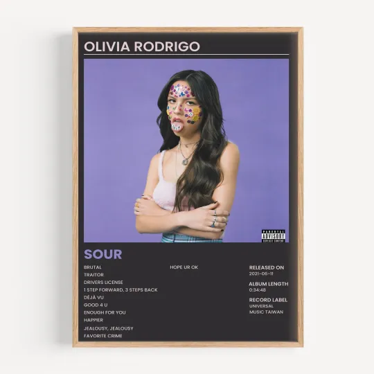 Olivia Rodrigo Sour Album Cover Music Poster. Great gift!