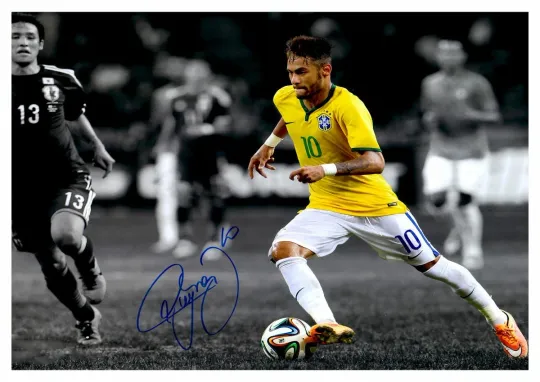 Neymar - Brazil Autographed Poster Print.