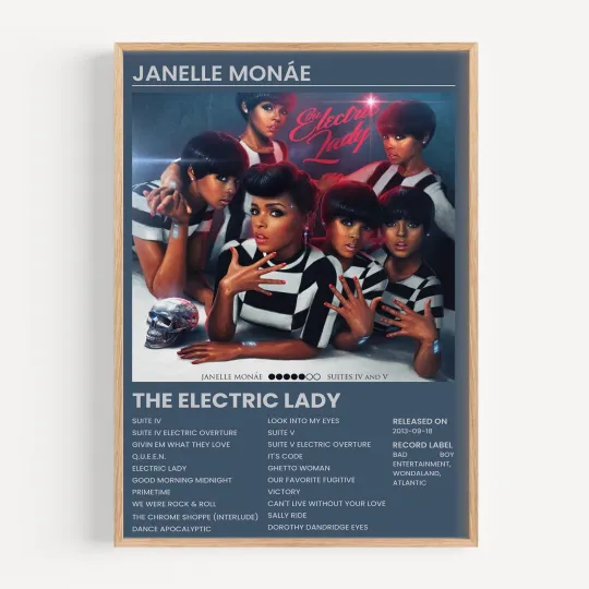Discover Janelle Monae - Electric Lady Music Album Cover Wall Art Poster