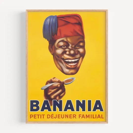 Discover Banania - Coffee Food & Beverage Vintage Wall Art Poster