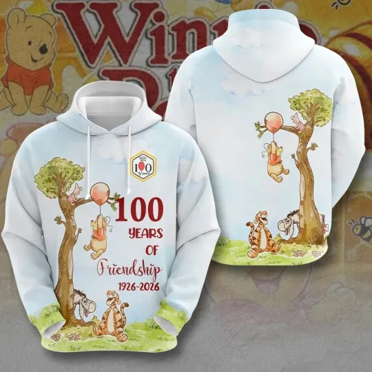 Discover Pooh 100th Anniversary 3D Apparel Hoodie