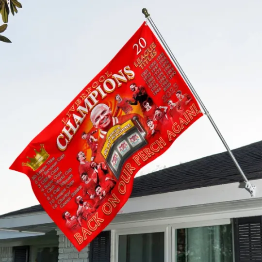 Discover Liverpool FC 3D House Flag 20th Champions Premier League