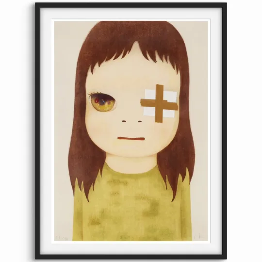 Discover Yoshitomo Nara - Untitled (Eye Patch) - A4 Wall Art Print, Signed, Dated.
