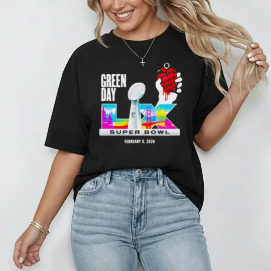 Discover Green Day Super Bowl LX February 2026 Concert Sport Fan Gift T Shirt Reprint