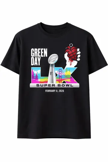 football Super Bowl LX 2026 X Green Day Opening Show On Feb 8 2026 Logo T-Shirt