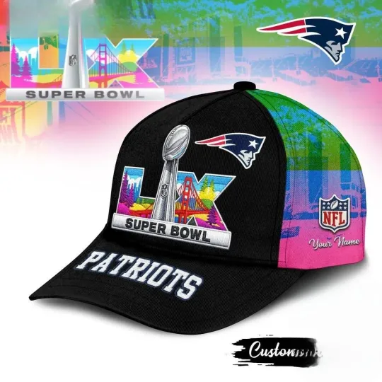 Discover Patriots 2026 Super Bowl LX Logo Team Design Classic Cap