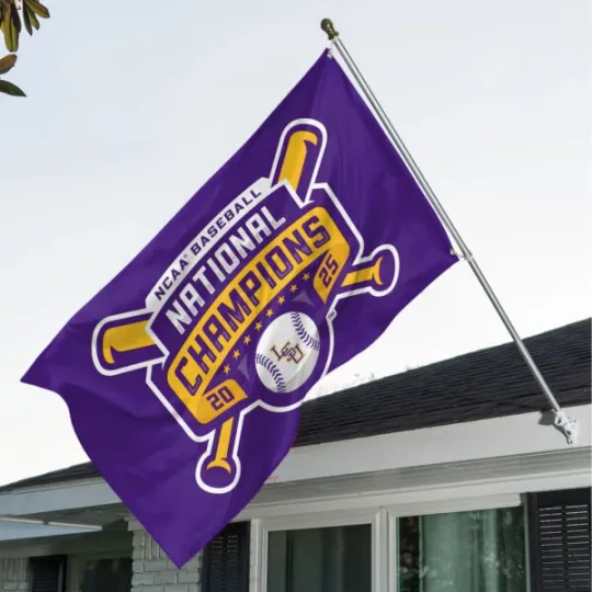 Discover LSU Tigers Baseball 3D House Flag for Fans