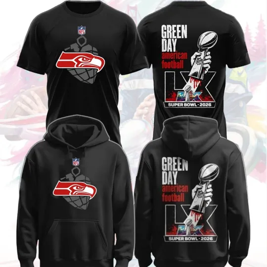 Discover Seattle Seahawks x Green Day Super Bowl LX 2026 Both Side For Fans