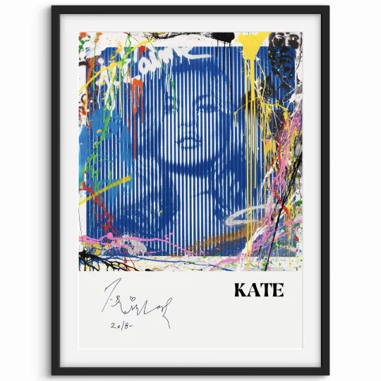 Discover Mr Brainwash  - Kate Moss 2018 Signed Poster Print, Size A3.