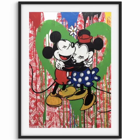 Discover MR BRAINWASH BANKSY STYLE MICKEY MINNIE LOVE GRAFFITTI  WALL ART PRINT