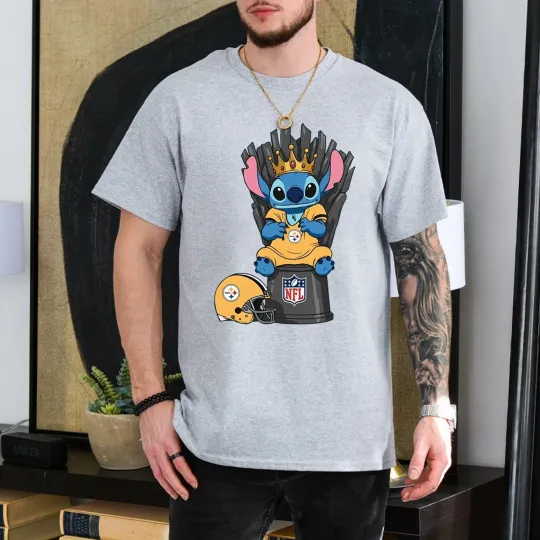 Discover Steeler Stitch King Football Shirt, Funny Stitch football T-Shirt