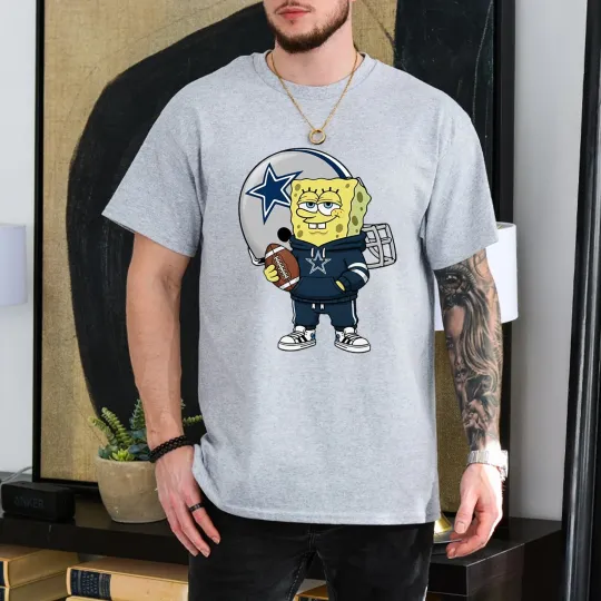 Discover Cowboys SpongeBob Football T-Shirt