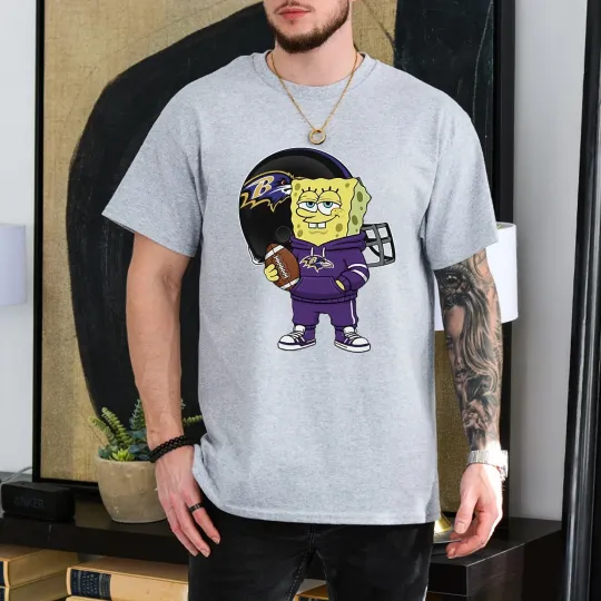 Discover Ravens SpongeBob Football T-Shirt