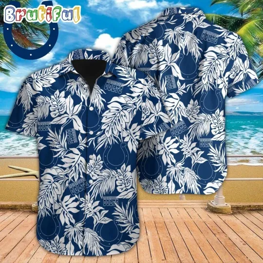 Discover Indianapolis Football Coltss Team Hawaiian Shirt Short Sleeve Adult