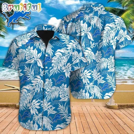 Discover Detroit Football Lionss Team Hawaiian Shirt Short Sleeve Adult