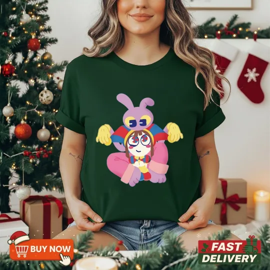 Discover The Amazing Digital Circus Shirt, Funny Bunny Pomni and Jax T-Shirt