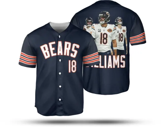 Caleb Williams #18 Name and Number Chicago Bears Team!
