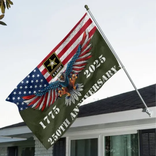 Discover US Army 3D House Flag 250th Anniversary 1775-2025