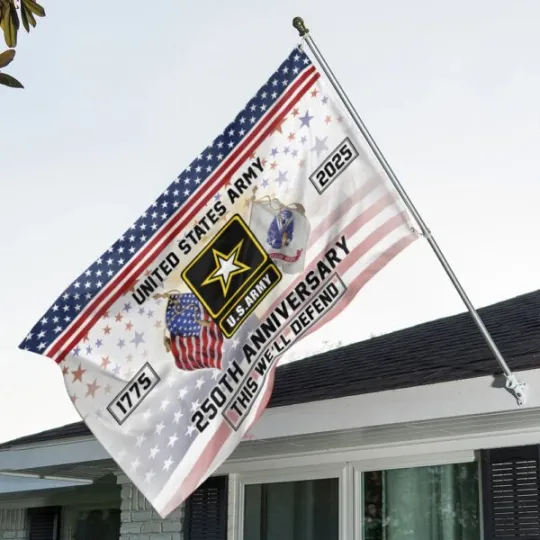 Discover US Army House Flag 1775-2025 250th Anniversary Well Defend Banner