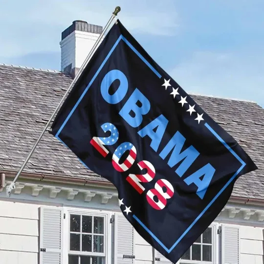 Obama 2028 House Flag, Anti-Trump MAGA, Liberal Left Flag for Home Decor