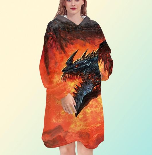 World of Warcraft Blanket Hoodie, Dragonflight Blanket Hoodie