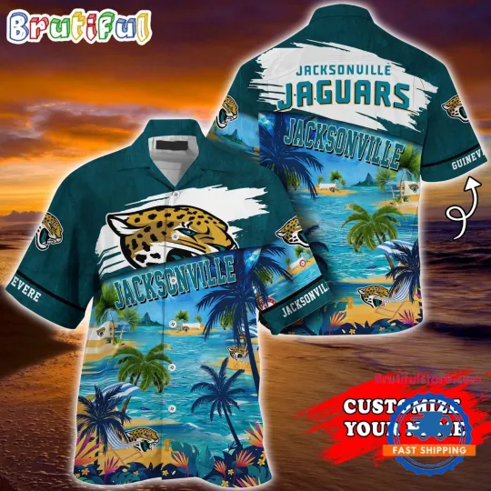 Discover Jacksonville Football Team Jaguarss Palm Tree Hot Summer Hawaiian Shirt Gifts Sp