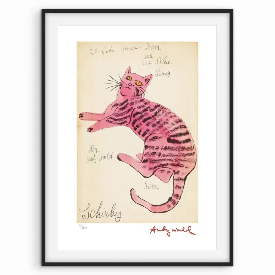 Discover Andy Warhol Signed - Sam/ Pink Cat - 25 Cats Named Sam series - Certificate.