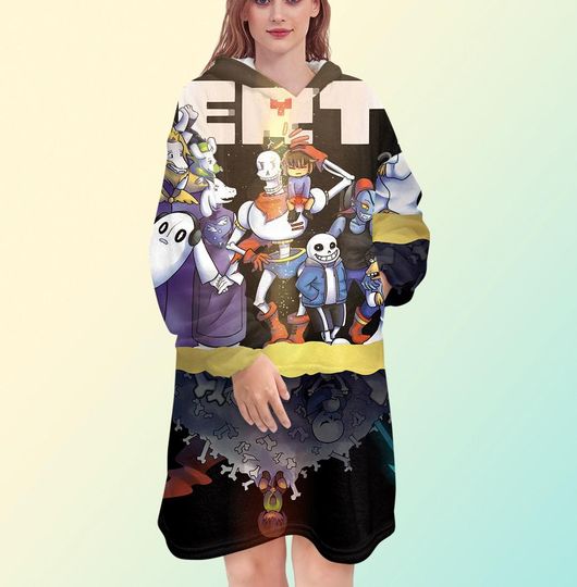 Undertale Blanket Hoodie, Sans, Papyrus, Undyne Blanket Hoodie