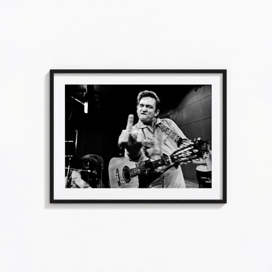 Johnny Cash Black&White Art Poster Print. Great Home Decor
