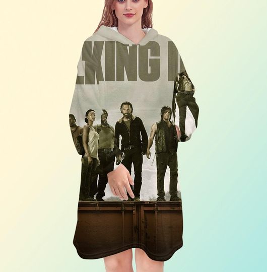 Discover The Walking D blanket hoodie, oversize fleece sweatshirt, Unisex