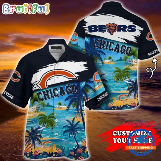 Discover Chicago Football Team Bearss Palm Tree Hot Summer Hawaiian Shirt Gifts Sport Fan