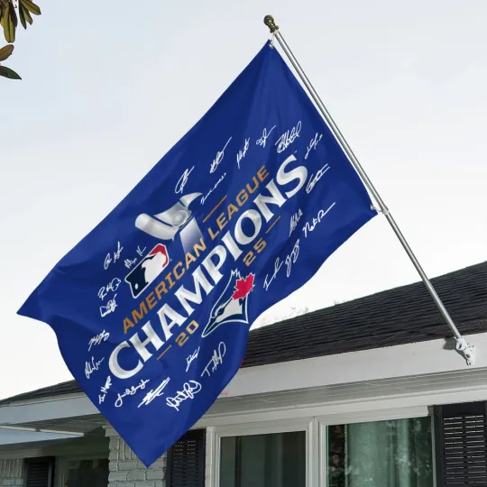 Discover Toronto Blue Jays 2025 American League Champions 3D Double-Side House Flag