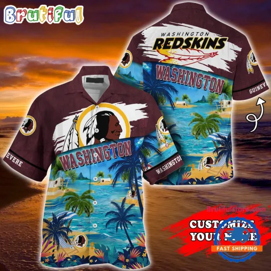Discover Washington Football Team Redskinss Palm Tree Hot Summer Hawaiian Shirt