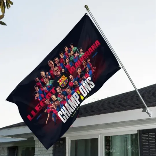 Discover FC Barcelona 3D House Flag Champion Copa 2025