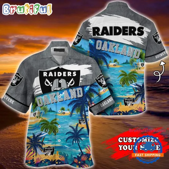 Discover Oakland Football Team Raiderss Palm Tree Hot Summer Hawaiian Shirt