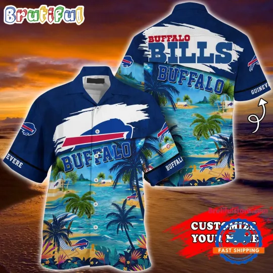 Discover Buffalo Football Team Billss Palm Tree Hot Summer Hawaiian Shirt Gifts Sport Fan