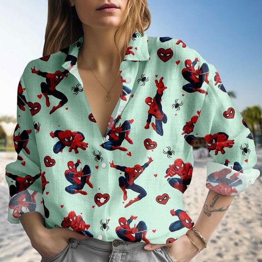 Discover Spider man Blouse Shirt, Superhero Blouse Women Shirt, Gift For Her, Women
