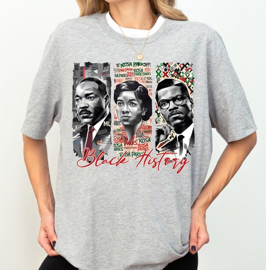 Discover Black History Shirt, Black History Month T-Shirt, Martin Rosa Malcolm Tee, Black Lives Matter Shirt, Rights Leaders Never Give Up Sweatshirt