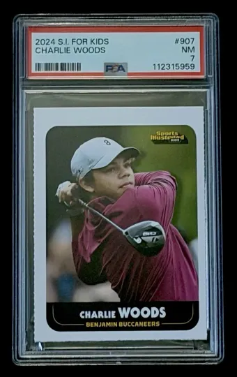 Discover CHARLIE WOODS ROOKIE 2023 Sports Illustrated SI for Kids 1st Ever Card PSA 7
