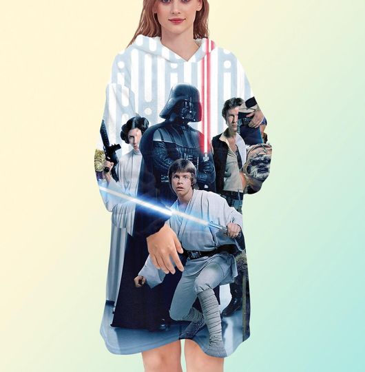 Discover Star Wars blanket hoodie, oversize fleece sweatshirt, Unisex