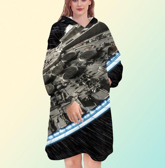 Discover Star Wars - Millenium Falcon blanket hoodie, oversize fleece sweatshirt, Unisex