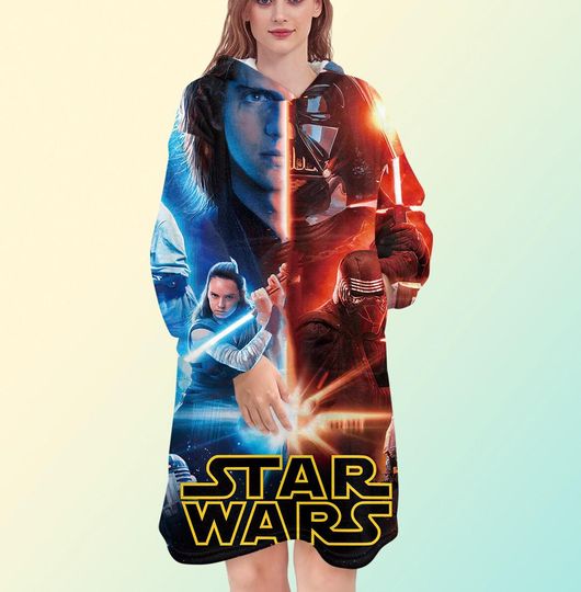 Discover Star Wars blanket hoodie, oversize fleece sweatshirt, Unisex