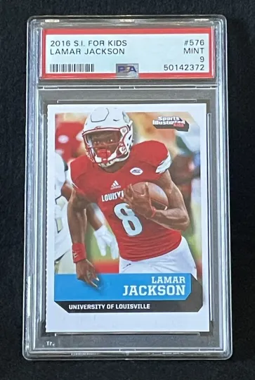 LAMAR JACKSON ROOKIE 2016 SI For Kids PSA 9 POP 11 HEISMAN Award football Ravens