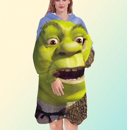 Discover Shrek blanket hoodie, oversize fleece sweatshirt, Unisex