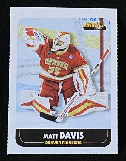 Discover MATT DAVIS ROOKIE 2025 Sports Illustrated for Kids SI Denver Pioneers Hockey NM+