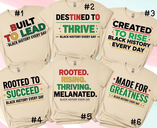 Black History Every Day Shirt Bundle | Empowering Black Excellence Tees | Black History Month Shirts | Inspirational Black Culture Tops